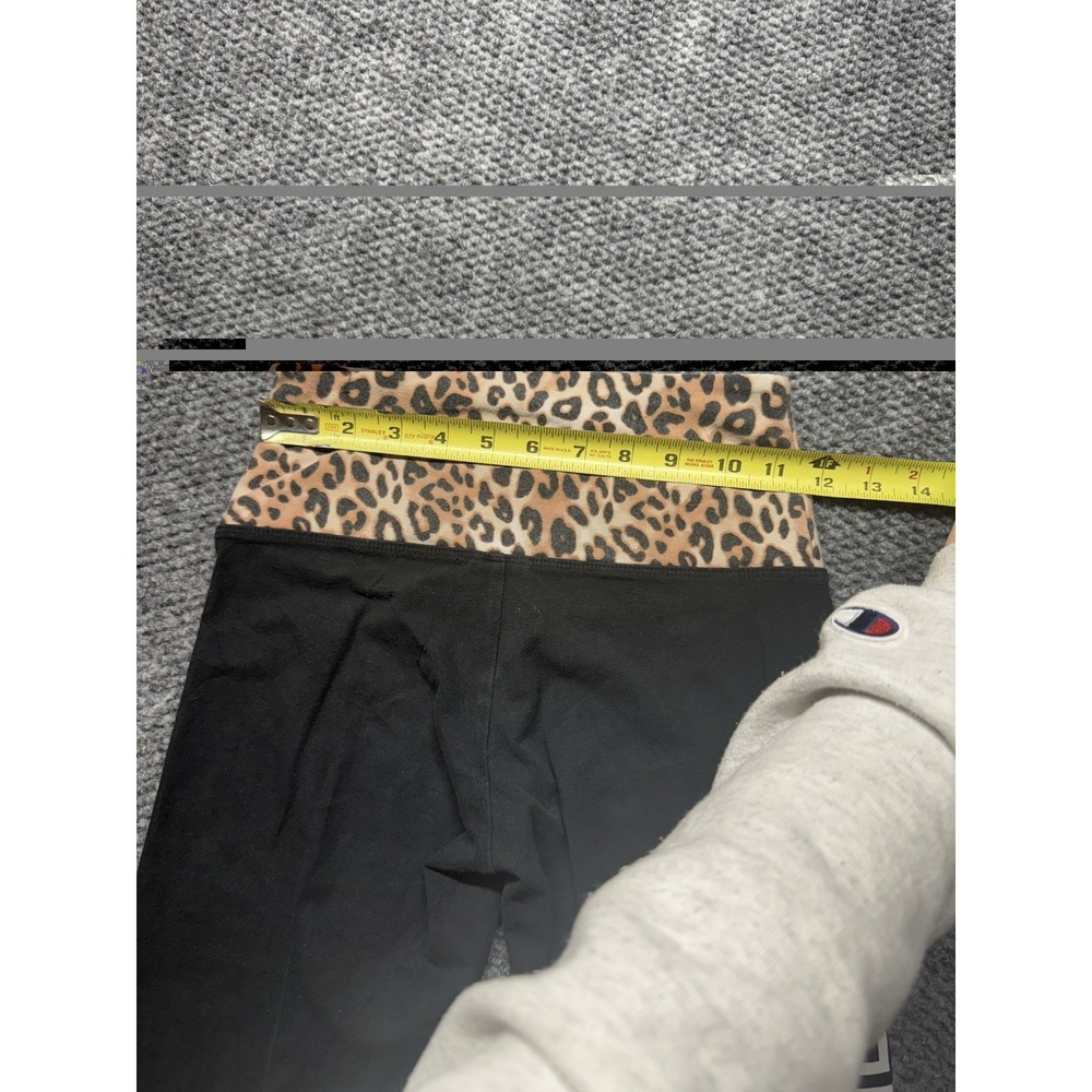 VICTORIAS SECRET Y2k LOVE PINK BLACK LEOPARD CHEETAH LEGGINGS SZ XS YOGA PANTS - Picture 5 of 8